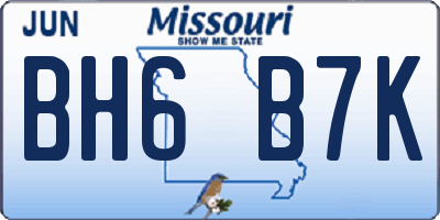 MO license plate BH6B7K