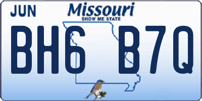 MO license plate BH6B7Q