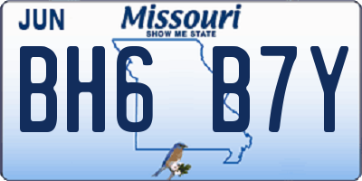 MO license plate BH6B7Y