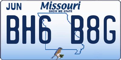 MO license plate BH6B8G