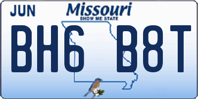 MO license plate BH6B8T