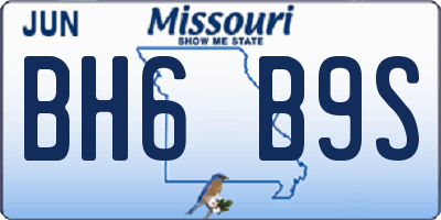 MO license plate BH6B9S