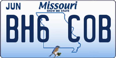 MO license plate BH6C0B