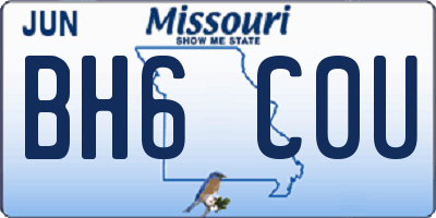 MO license plate BH6C0U