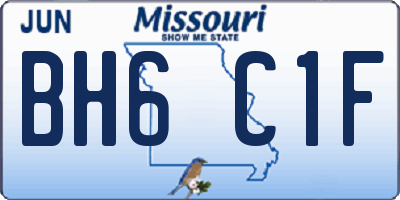 MO license plate BH6C1F