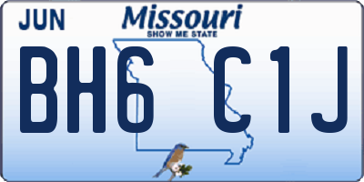 MO license plate BH6C1J