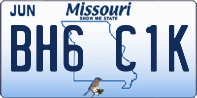MO license plate BH6C1K