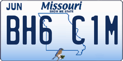 MO license plate BH6C1M