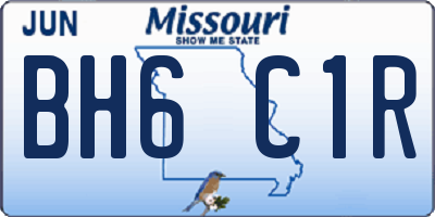 MO license plate BH6C1R