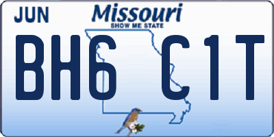 MO license plate BH6C1T