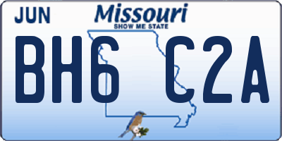 MO license plate BH6C2A