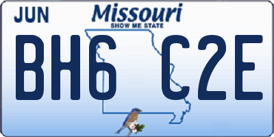 MO license plate BH6C2E