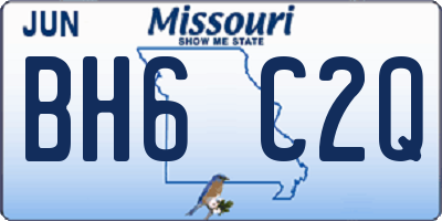 MO license plate BH6C2Q
