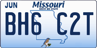 MO license plate BH6C2T