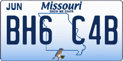 MO license plate BH6C4B