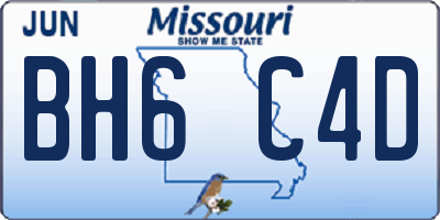 MO license plate BH6C4D
