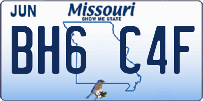 MO license plate BH6C4F