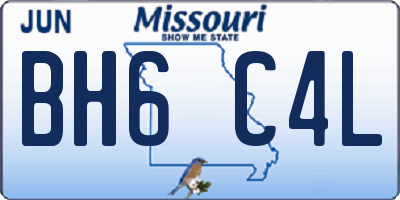 MO license plate BH6C4L
