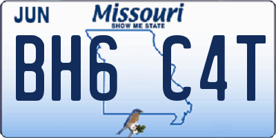 MO license plate BH6C4T