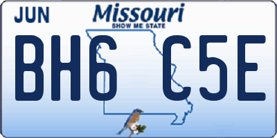 MO license plate BH6C5E