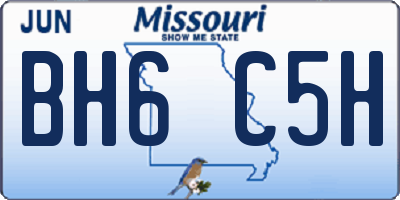 MO license plate BH6C5H