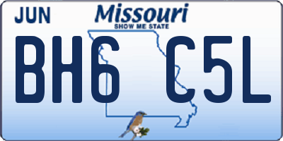 MO license plate BH6C5L