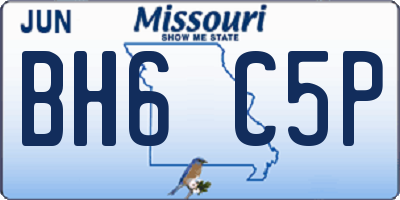 MO license plate BH6C5P