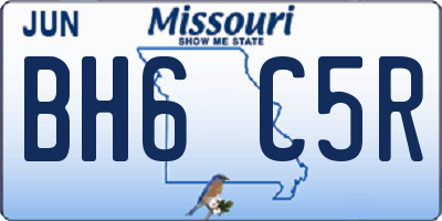 MO license plate BH6C5R