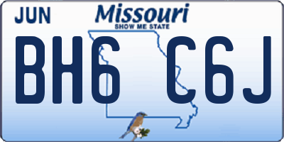 MO license plate BH6C6J