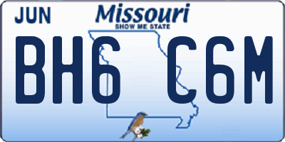 MO license plate BH6C6M