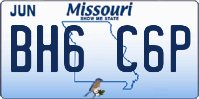 MO license plate BH6C6P