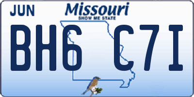 MO license plate BH6C7I