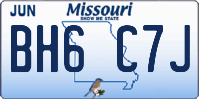 MO license plate BH6C7J
