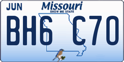 MO license plate BH6C7O