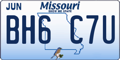 MO license plate BH6C7U