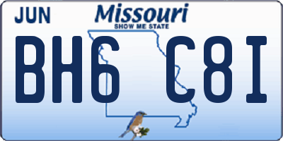 MO license plate BH6C8I