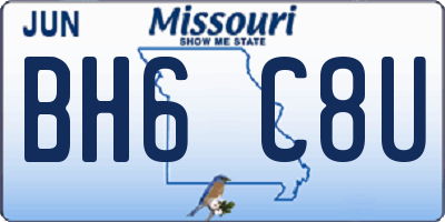 MO license plate BH6C8U