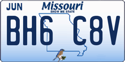 MO license plate BH6C8V