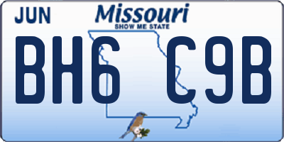 MO license plate BH6C9B