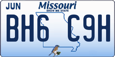 MO license plate BH6C9H