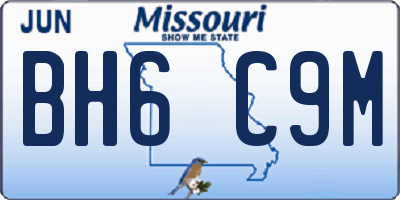 MO license plate BH6C9M