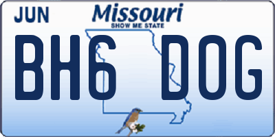 MO license plate BH6D0G