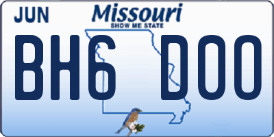 MO license plate BH6D0O