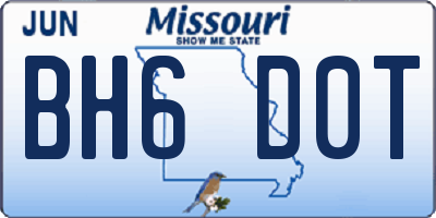 MO license plate BH6D0T