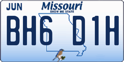 MO license plate BH6D1H