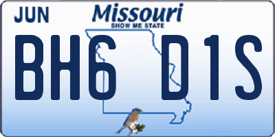 MO license plate BH6D1S