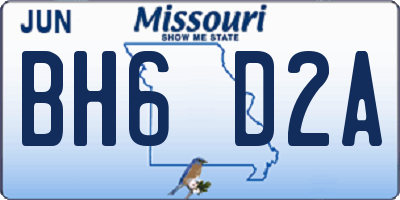 MO license plate BH6D2A