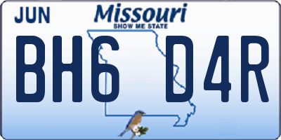 MO license plate BH6D4R