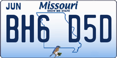 MO license plate BH6D5D