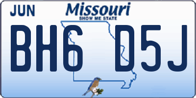 MO license plate BH6D5J